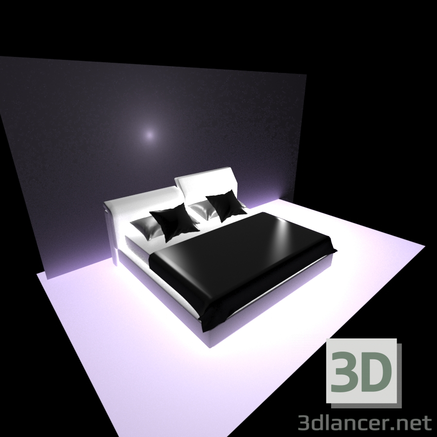 3D Modell Doppelbett - Vorschau