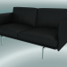 3D Modell Studiosofa Outline (Refine Black Leather, poliertes Aluminium) - Vorschau