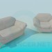 3D Modell Sofa und Sessel - Vorschau