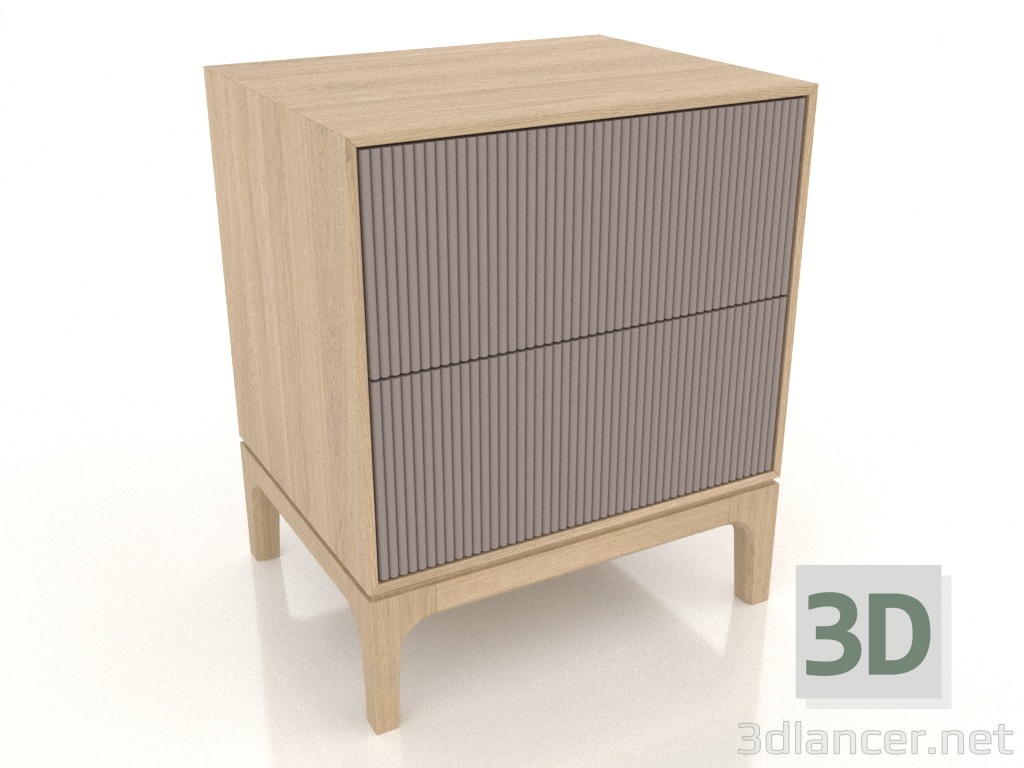 Modelo 3d Mesa de cabeceira FARGO 2 gavetas com fachadas fresadas (platina, carvalho clareado, opção 3) - preview