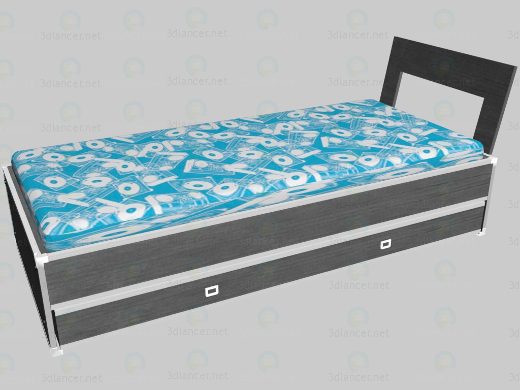 3d model Bed with headboard - preview