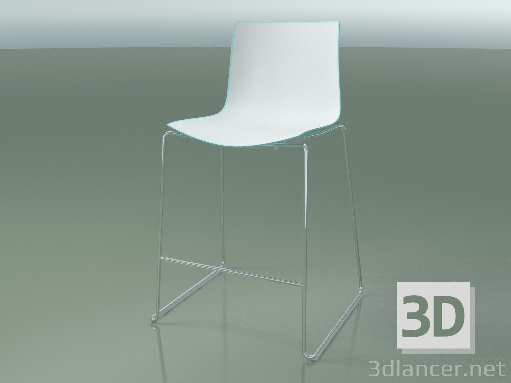 3d model Bar chair 0474 (on a sled, two-color polypropylene) - preview