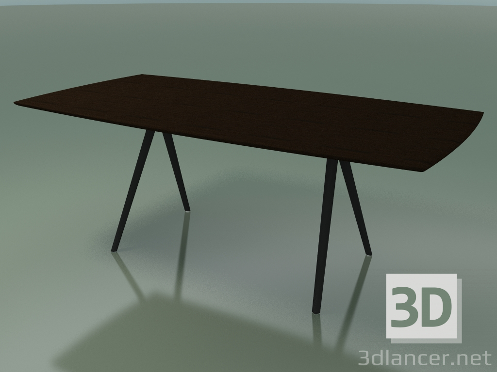 modèle 3D Table en forme de savon 5420 (H 74 - 100x200 cm, pieds 150 °, plaqué L21 wengé, V44) - preview