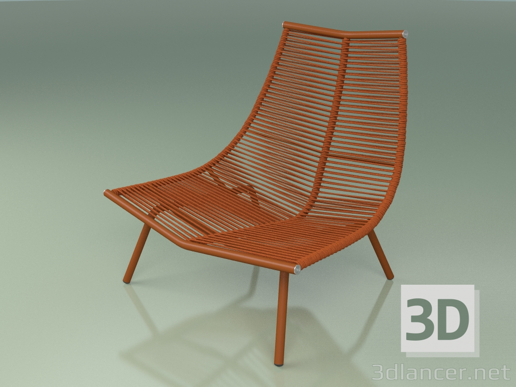 3d model 002 Sillón con respaldo alto (óxido de metal) - vista previa