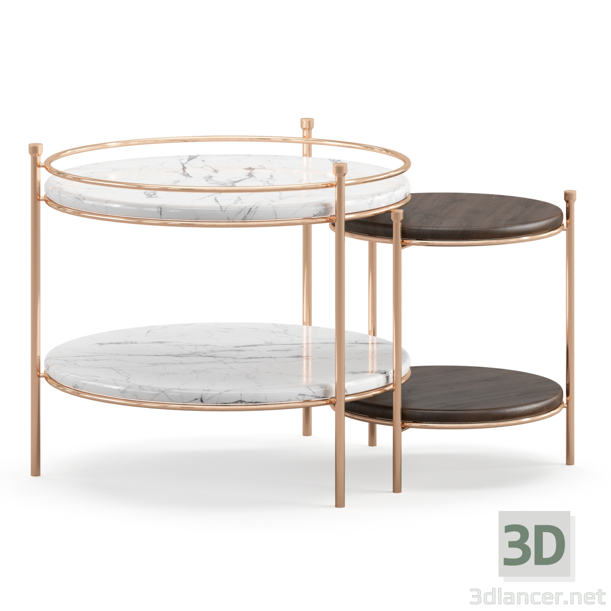 Mesa auxiliar Erni grande y pequeña 3D modelo Compro - render