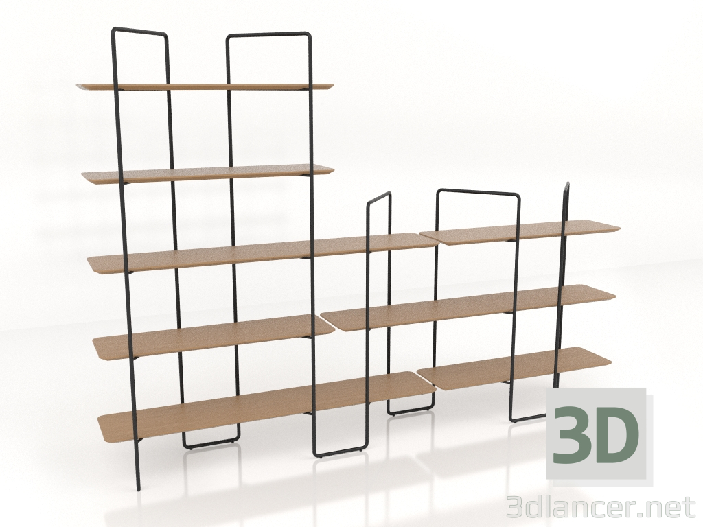 3D Modell Modulares Rack (Zusammensetzung 12 (05+10+U)) - Vorschau