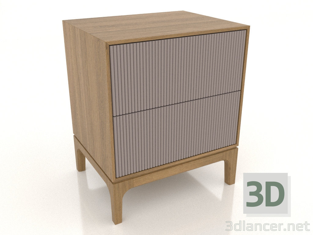 Modelo 3d Mesa de cabeceira FARGO 2 gavetas com frentes fresadas (platina, carvalho natural, opção 3) - preview