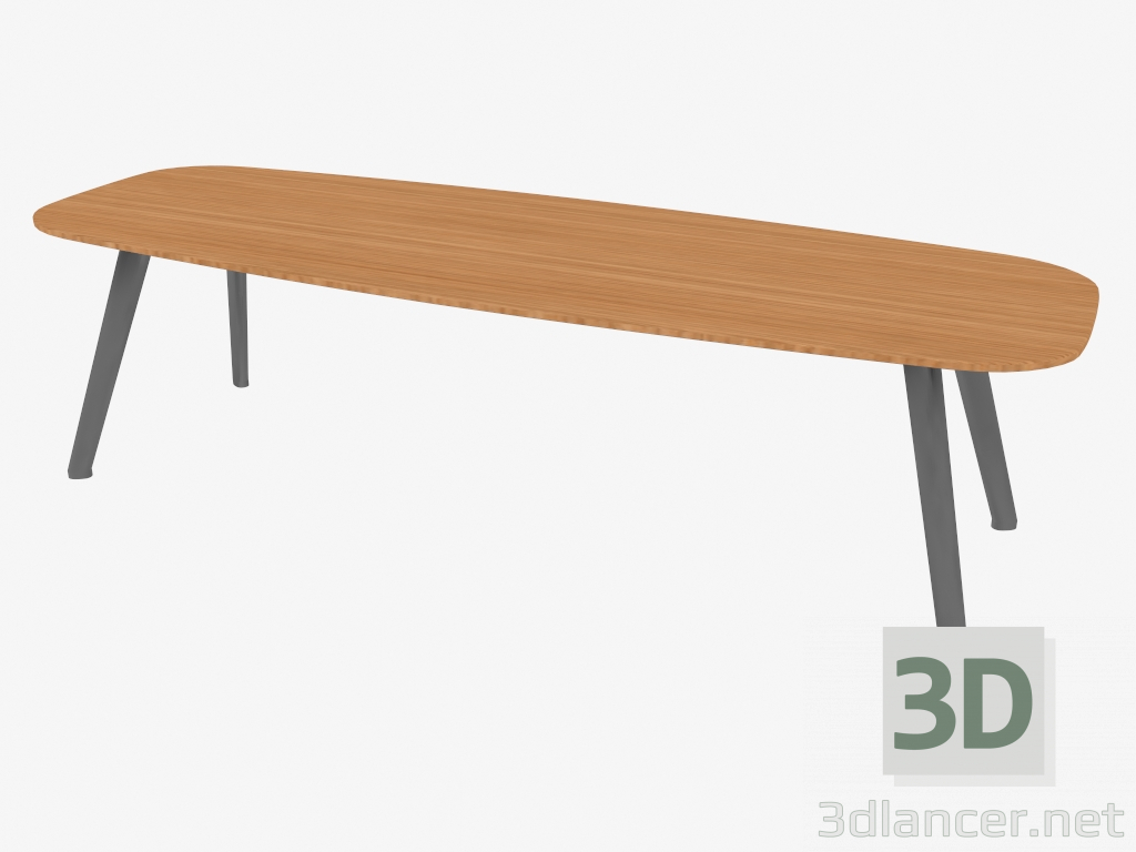 3D Modell Couchtisch (Eiche 120x40x36) - Vorschau