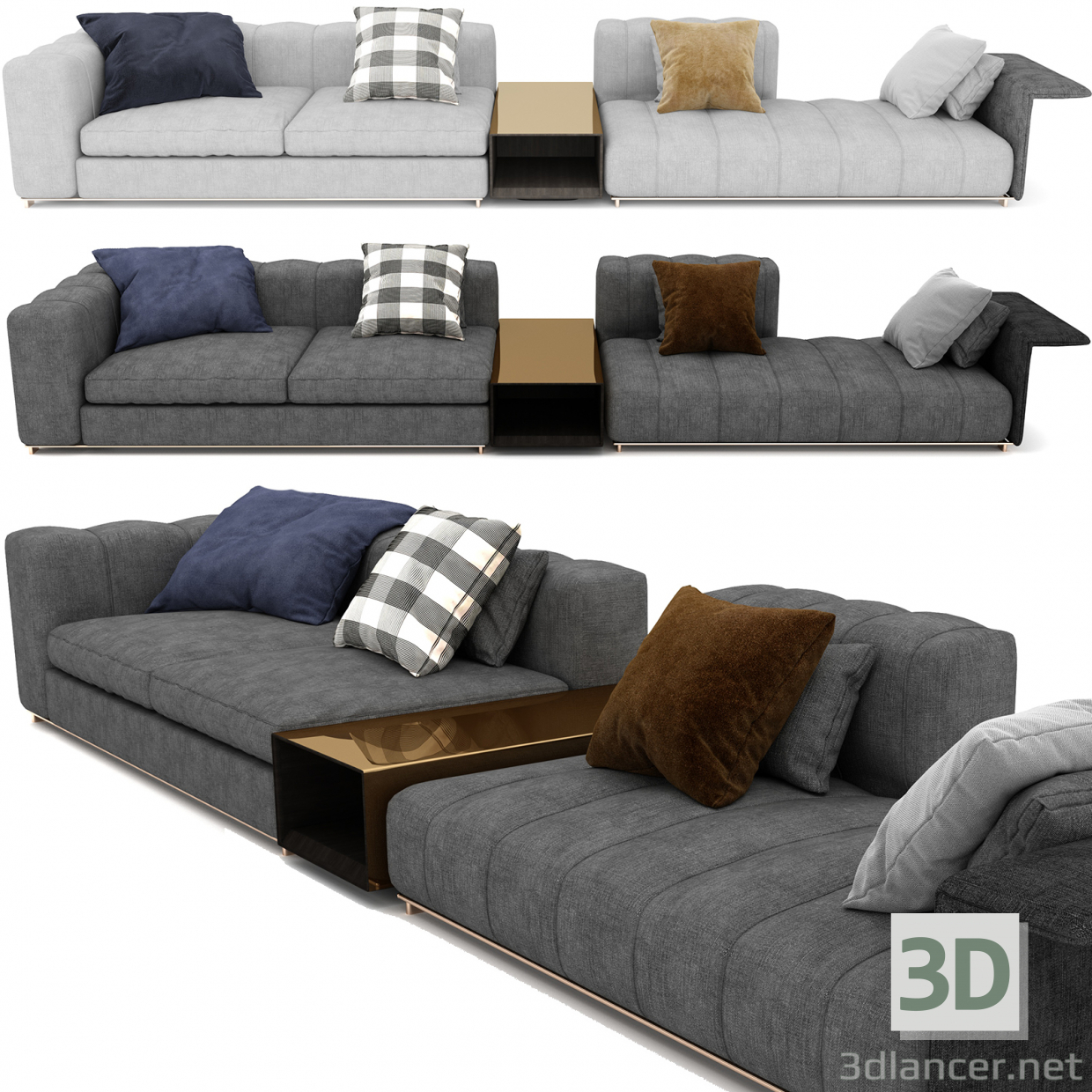 3D Freeman Sofa Minotti tarafından modeli satın - render