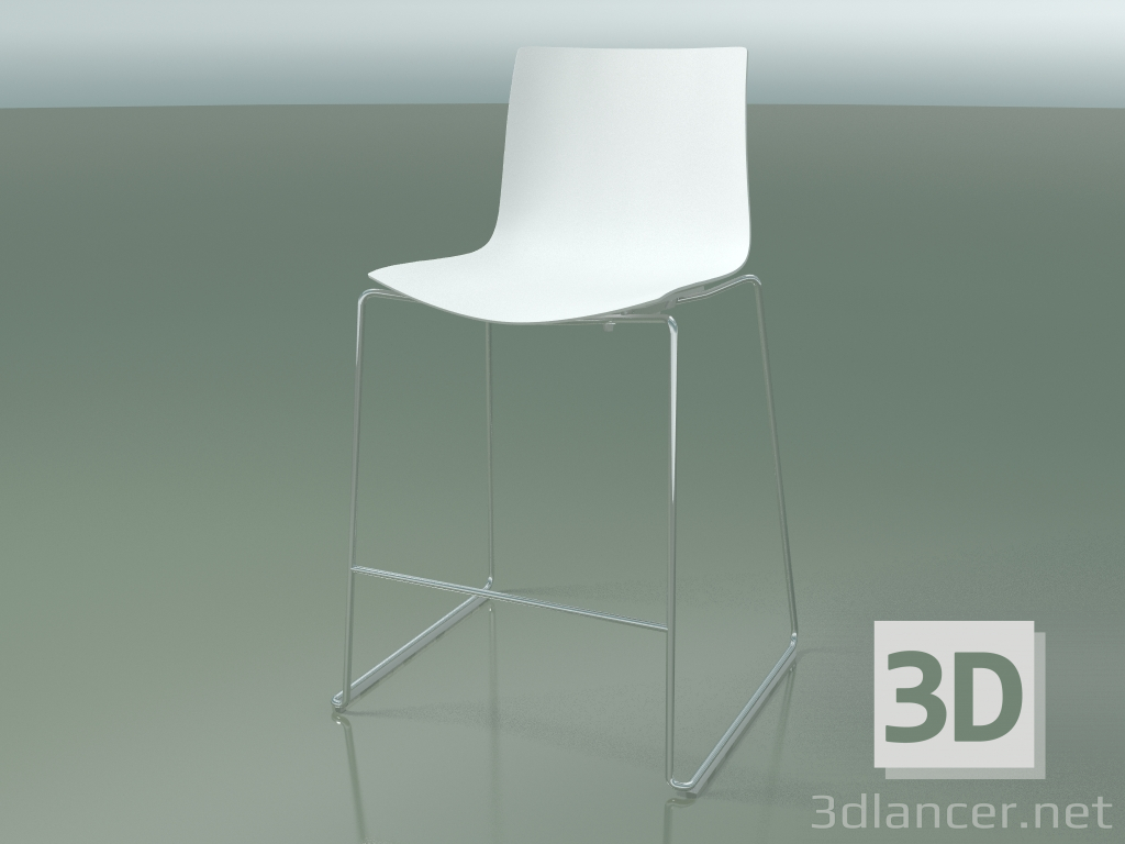 modello 3D Sedia da bar 0474 (su slitta, polipropilene PO00101) - anteprima