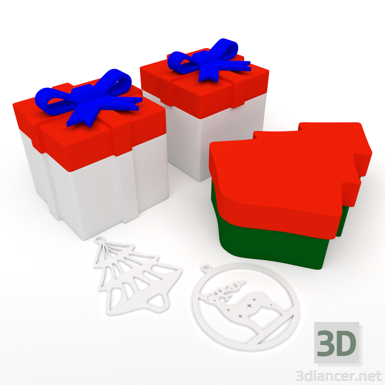 3D Modell weihnachtsgeschenkverpackung - Vorschau