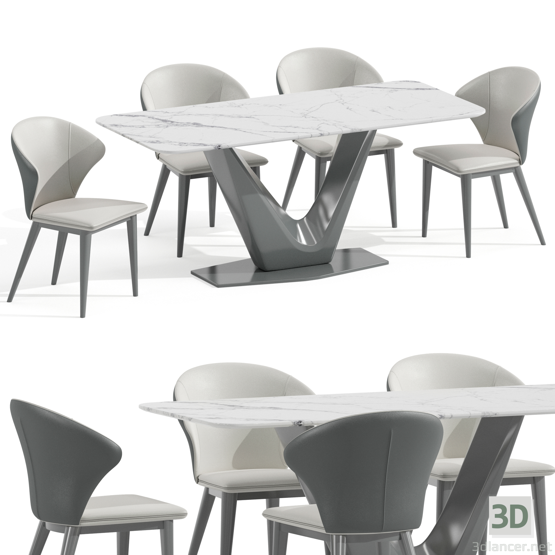 Spinea Pizarra Blanca y Gris 3D modelo Compro - render