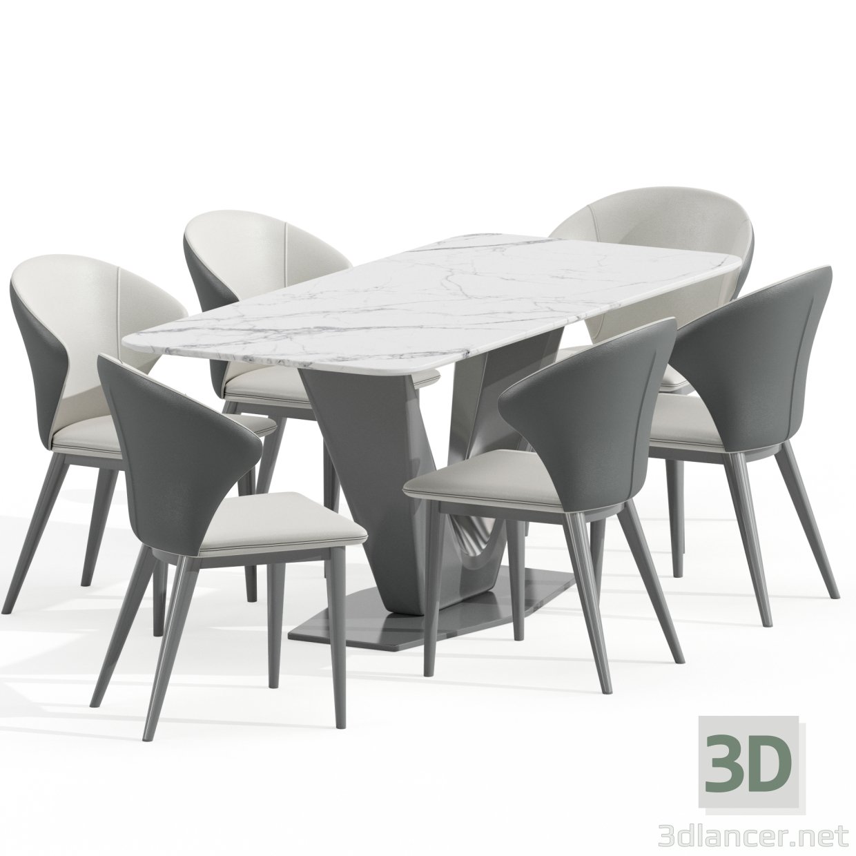 Spinea Pizarra Blanca y Gris 3D modelo Compro - render