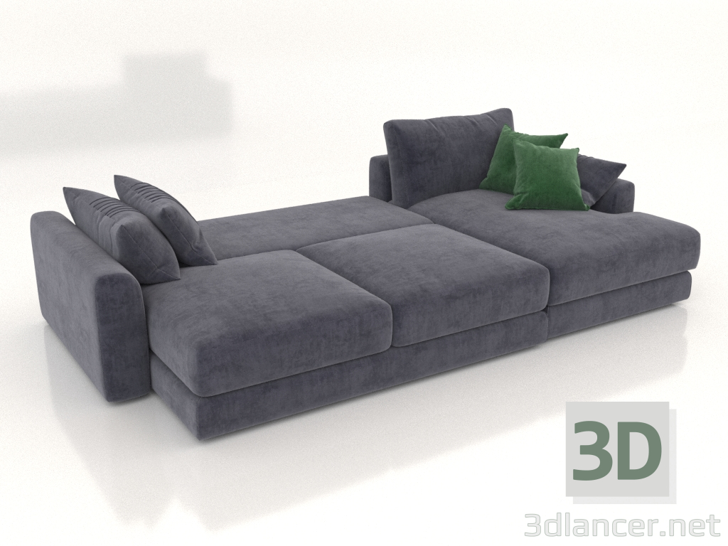 3D Modell Schlafsofa SHERLOCK (zusammengeklappt, Polsteroption 3) - Vorschau