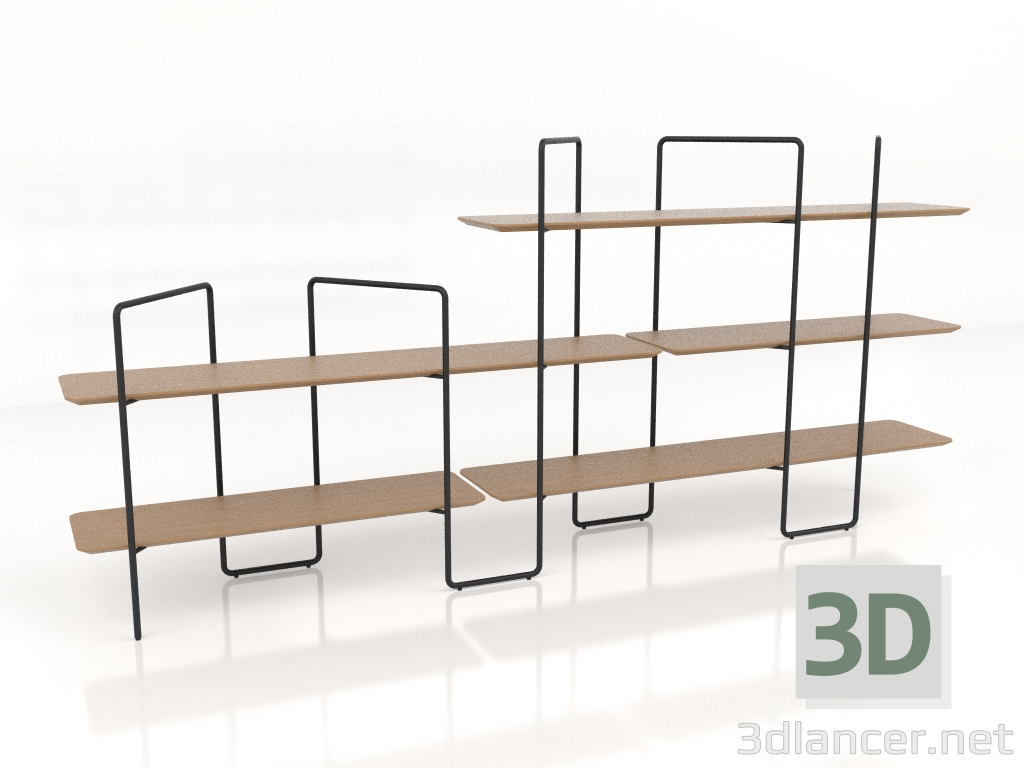 3d model Rack modular (composición 13 (05+01+U)) - vista previa