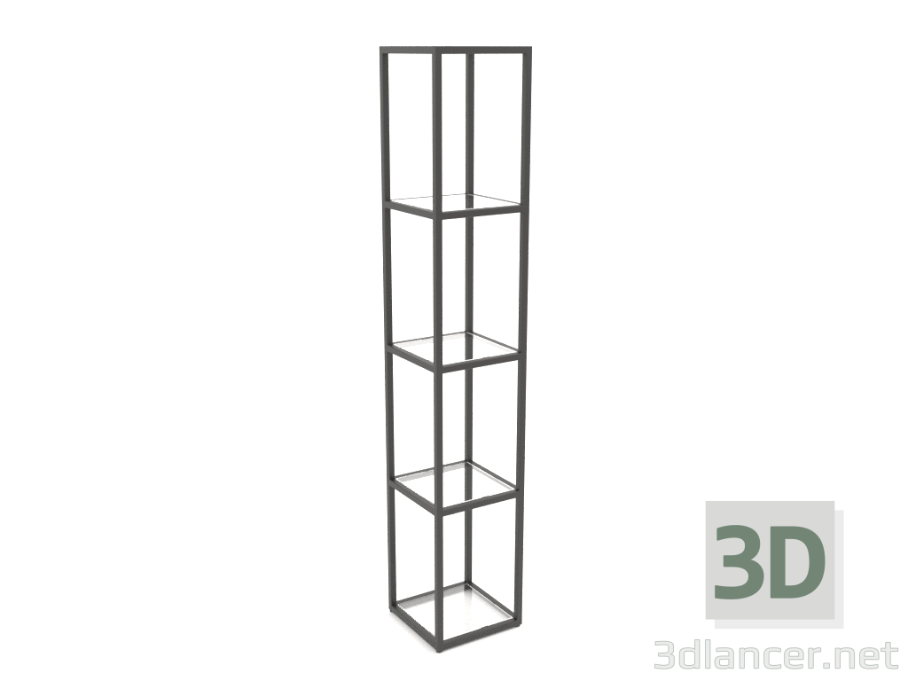 modello 3D Scaffale quadrato grande (VETRO, 30x30x170, 5 ripiani) - anteprima