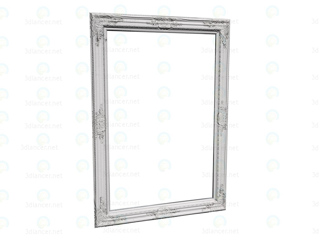 3d model Mirror Barock Shining White 104x74 - preview