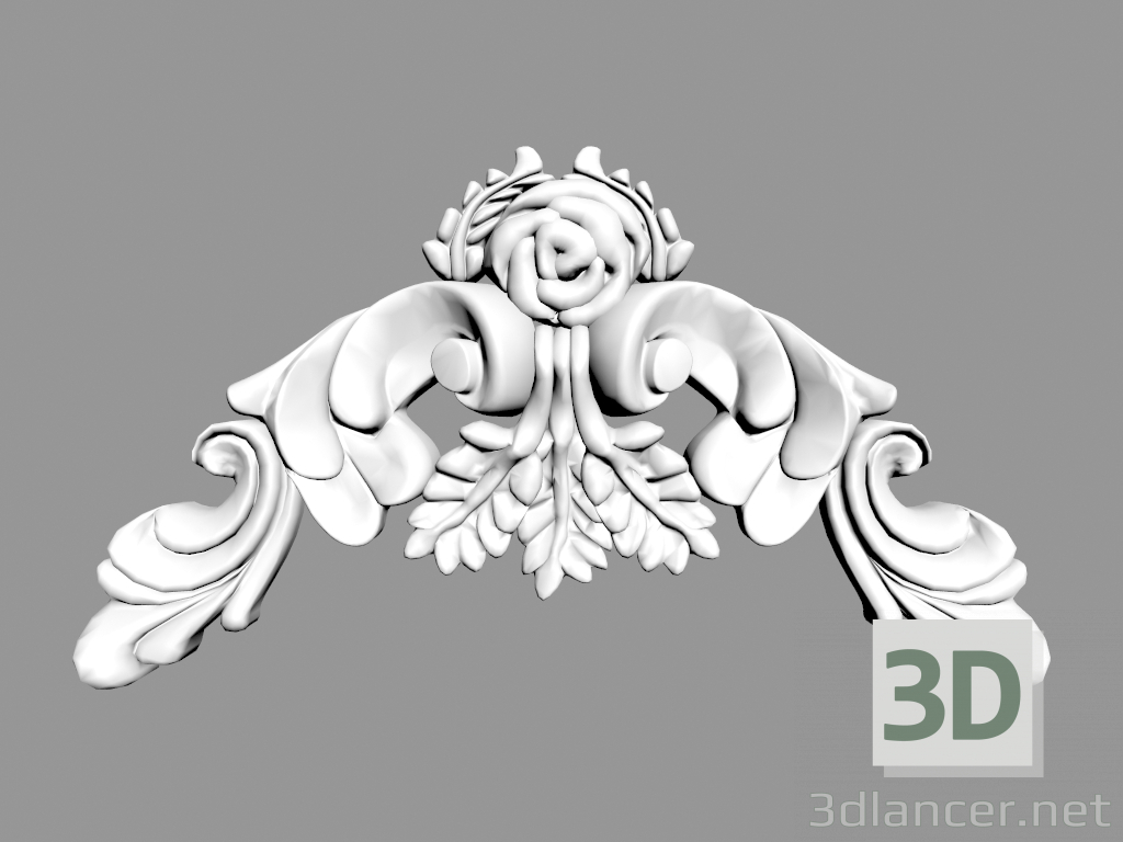 3d model Decorative panel W8026S - preview