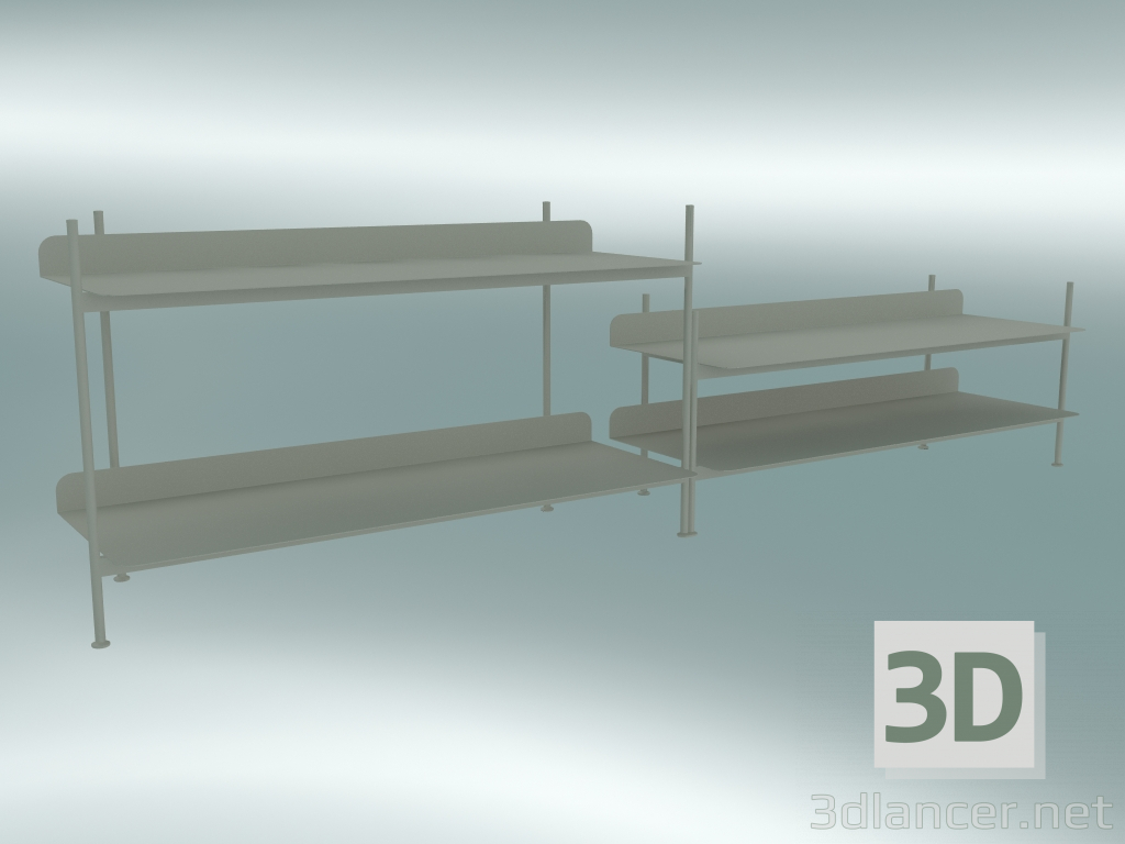 3D Modell Rack-Kompilierung (Konfiguration 5, grau) - Vorschau