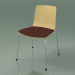 3d model Chair 3973 (4 metal legs, with a pillow on the seat, natural birch) - preview