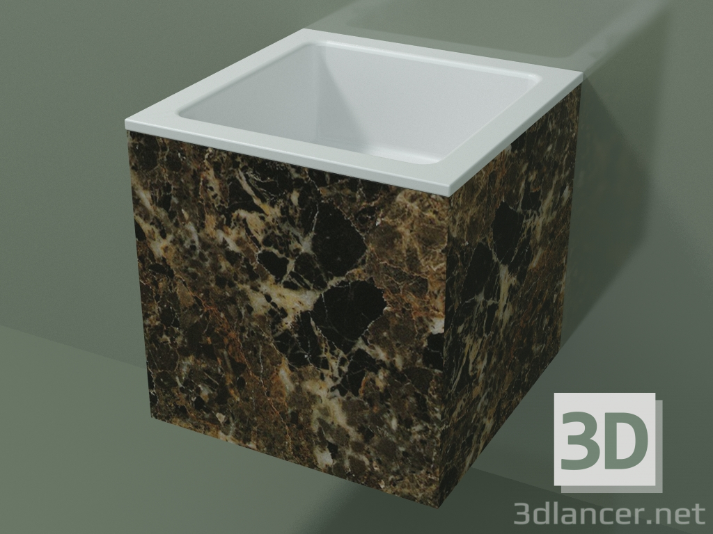 3d model Lavabo de pared (02R112101, Emperador M06, L 36, P 36, H 36 cm) - vista previa