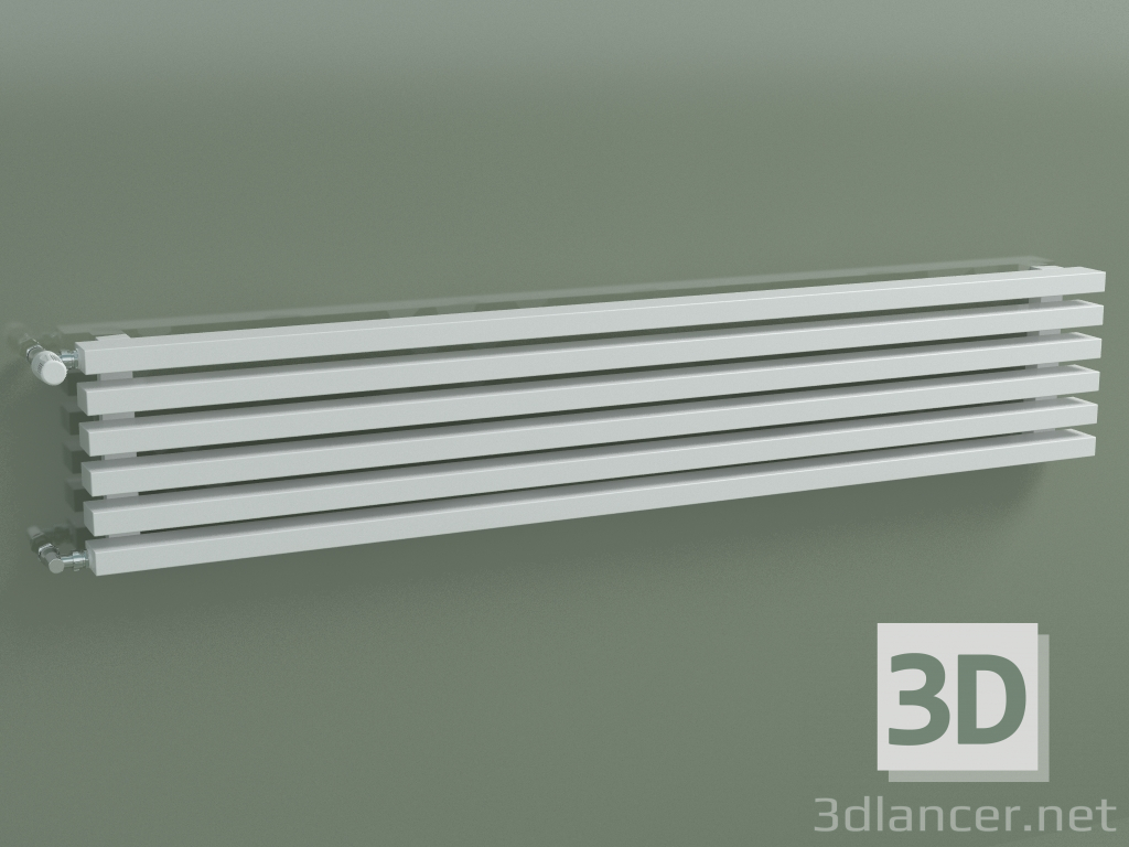 modèle 3D Radiateur horizontal RETTA (6 sections 1500 mm 60x30, blanc brillant) - preview