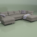 3d model Sofa Stylish Stan U right side (dark gray) - preview