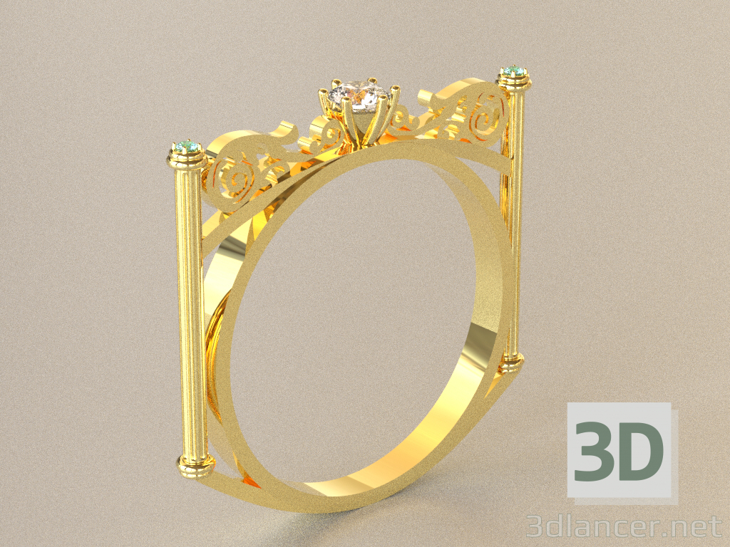 anillo americano 3D modelo Compro - render