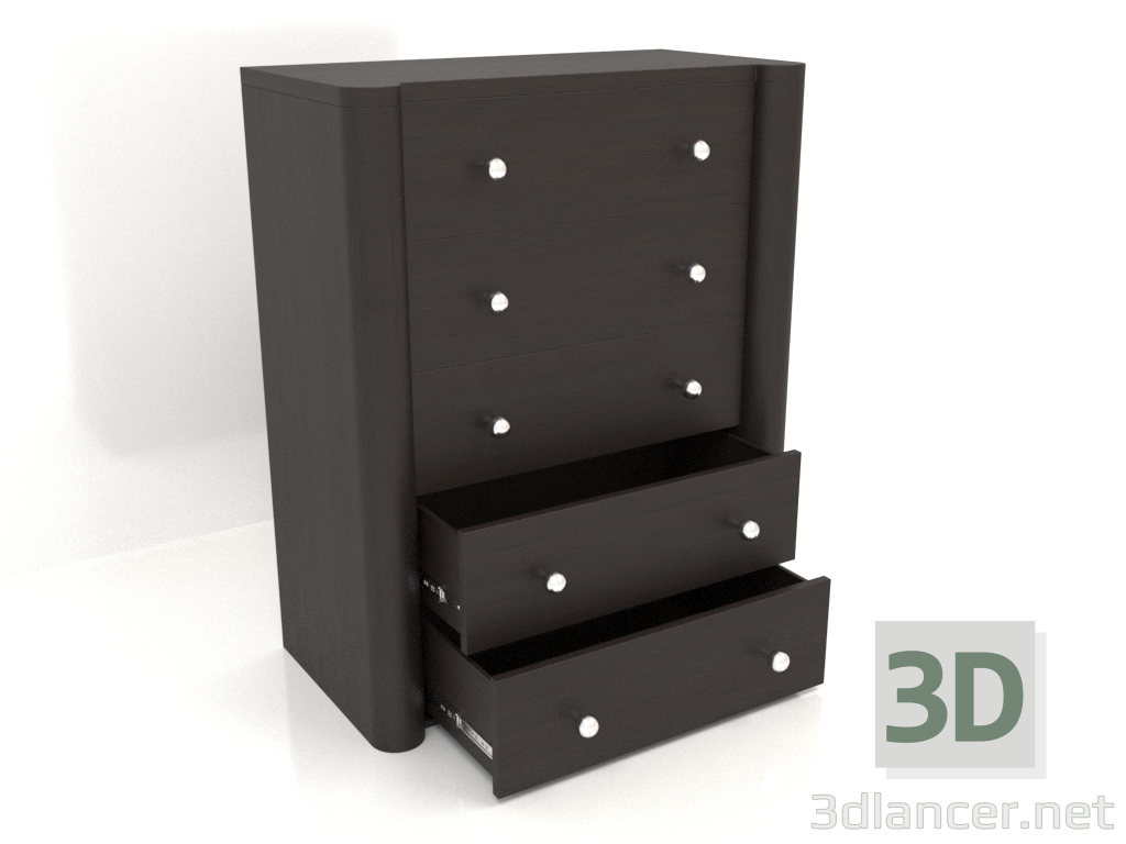 3d model Cómoda TM 022 (abierta) (910x480x1140, madera marrón oscuro) - vista previa