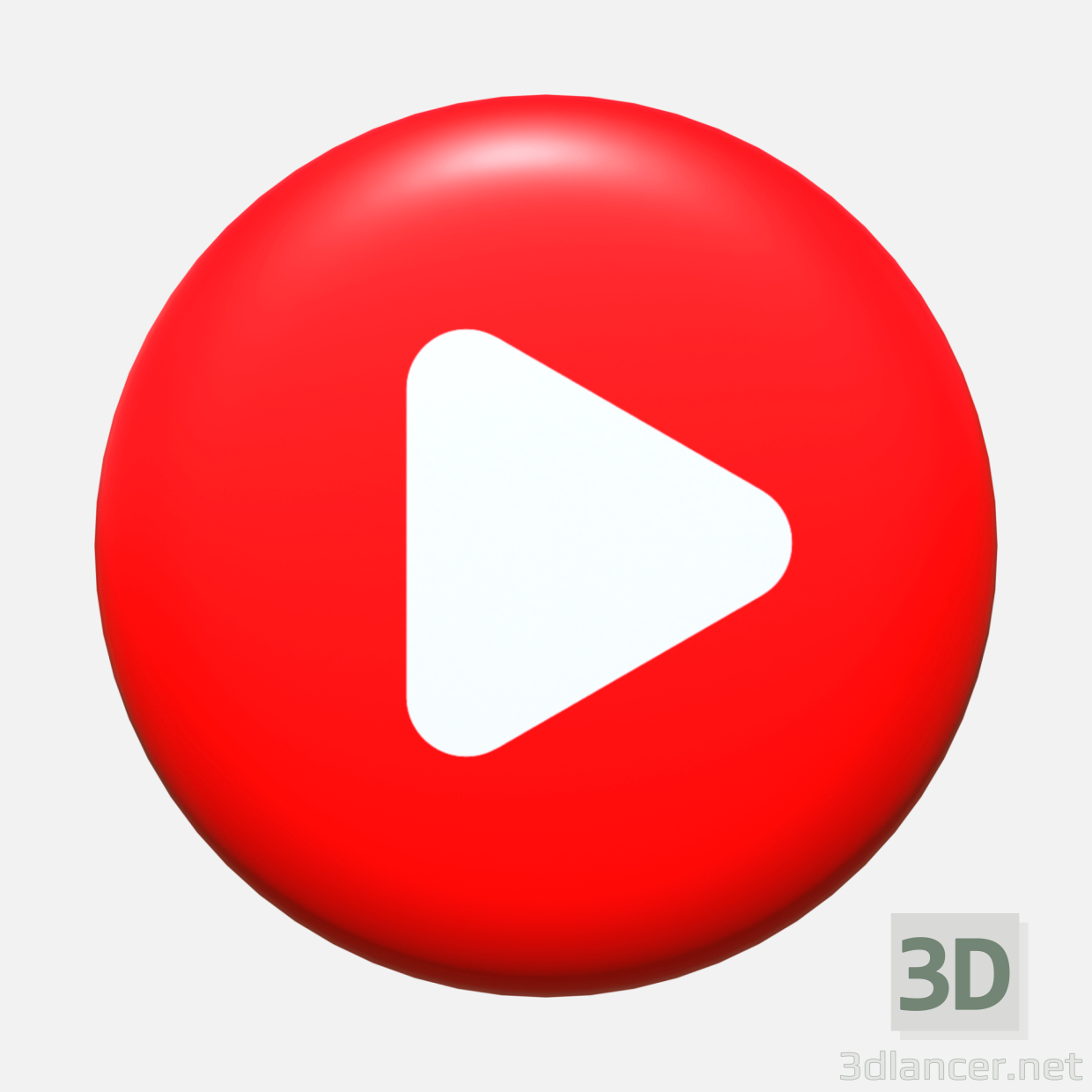 modello 3D di Tavoletta con logo Youtube comprare - rendering