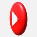 modello 3D di Tavoletta con logo Youtube comprare - rendering