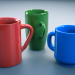 3d model Un conjunto de tazas 3 piezas - vista previa