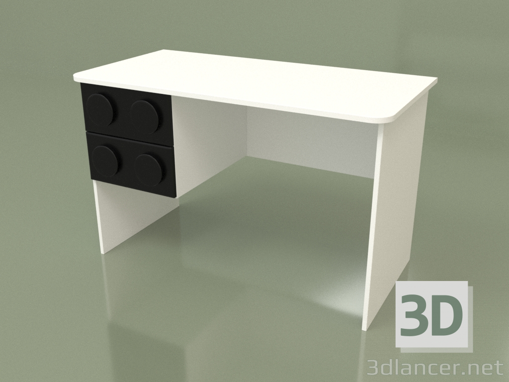 Modelo 3d Escrivaninha esquerda (preto) - preview