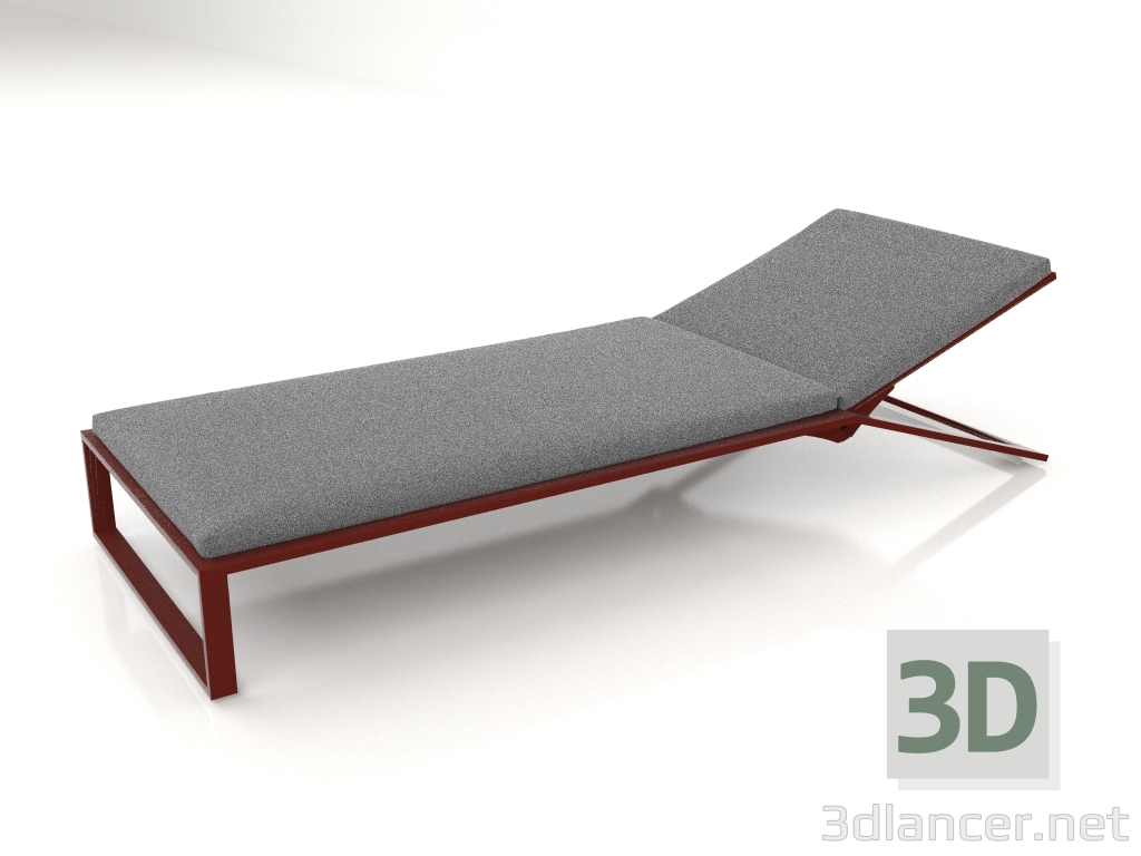 3d model Tumbona (rojo vino) - vista previa