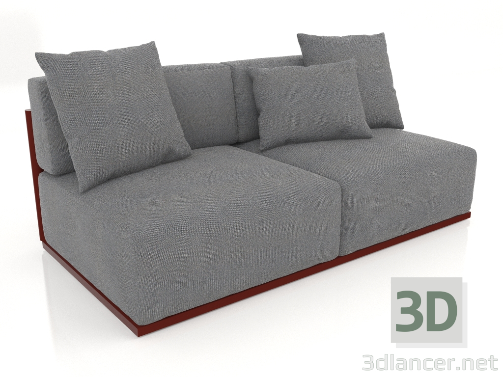 3d модель Диванний модуль секція 4 (Wine red) – превью