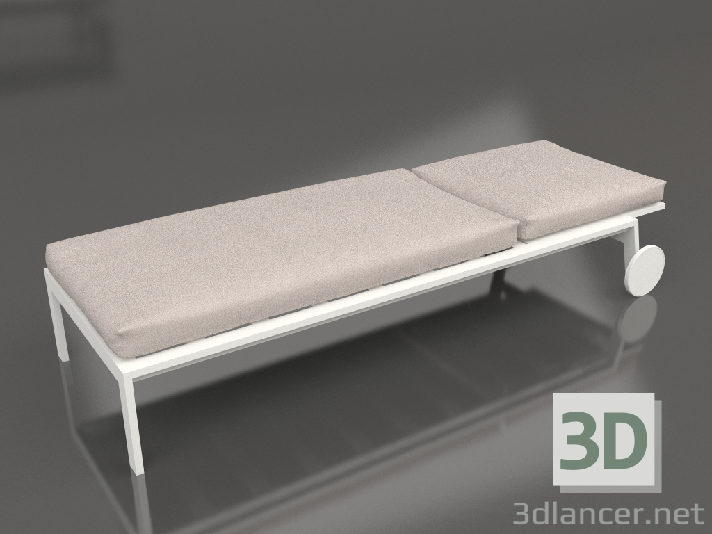 modello 3D Chaise longue con ruote (Grigio agata) - anteprima