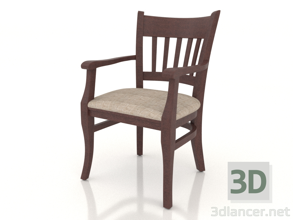 modèle 3D Chaise (fauteuil) Liverpool (noyer) - preview