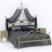 3d Art Nouveau Style Bed model buy - render