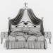 3d Art Nouveau Style Bed model buy - render