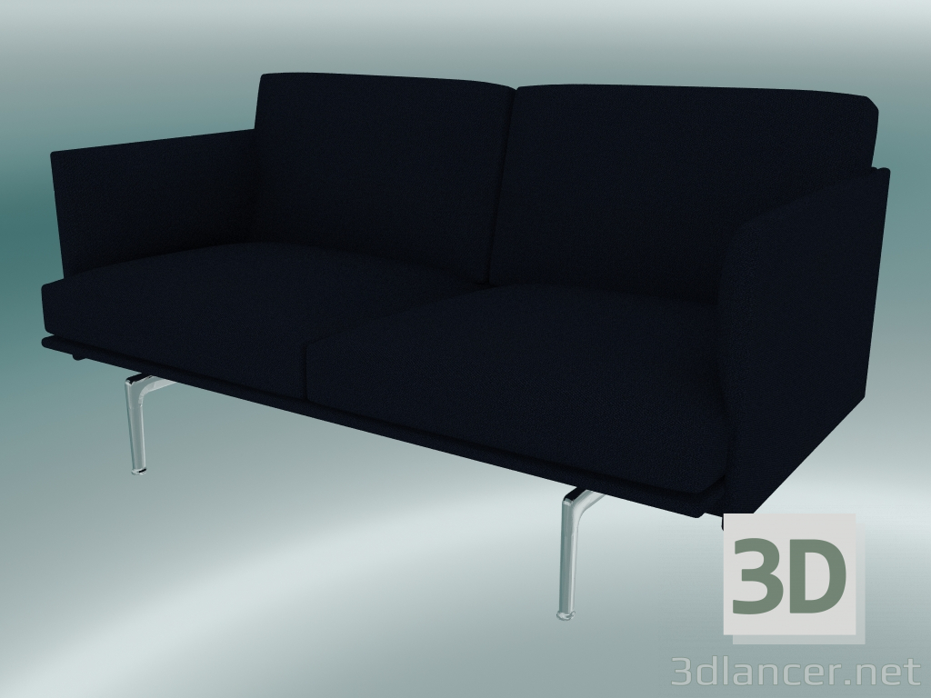 3d model Outline Studio Sofa (Vidar 554, Polished Aluminum) - preview