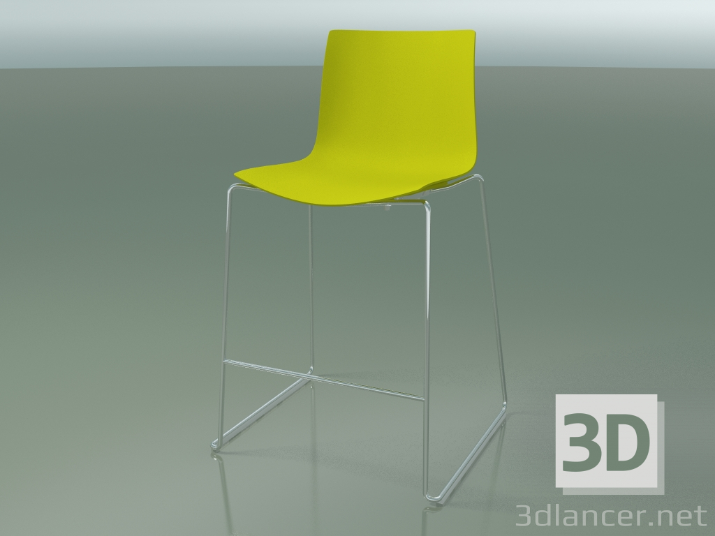 3d model Silla de bar 0474 (en trineo, polipropileno PO00118) - vista previa