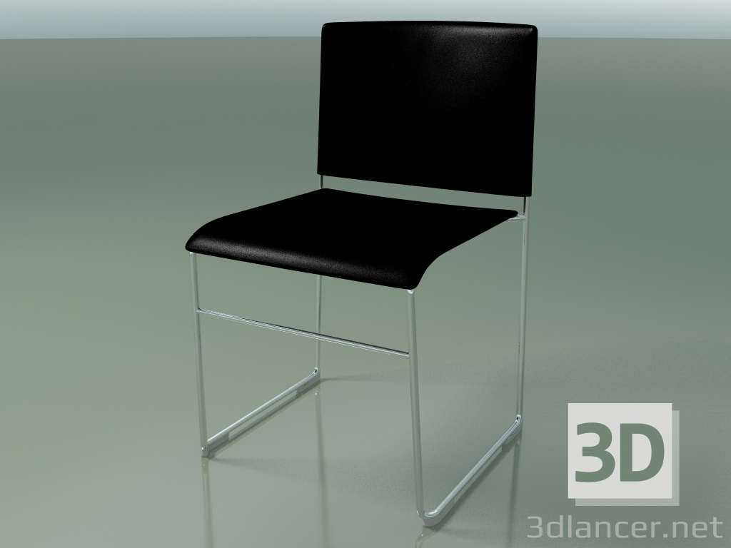 3d model Silla apilable 6600 (polipropileno negro, CRO) - vista previa