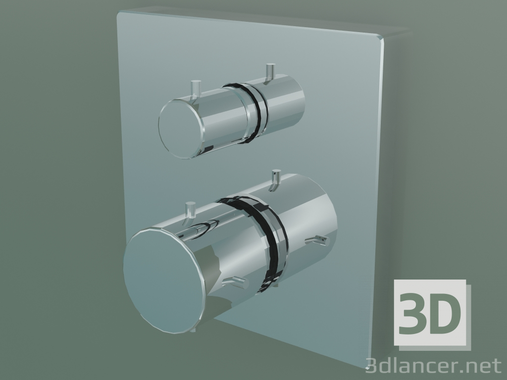 modèle 3D Thermostat encastré avec robinet d'arrêt (10706000) - preview