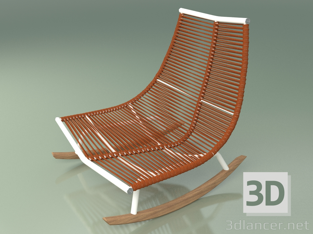 modèle 3D Rocking chair 003 (Métal Lait) - preview