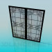 3d model Sliding doors with frosted glass - preview