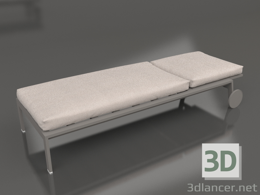 Modelo 3d Chaise longue com rodas (cinza quartzo) - preview