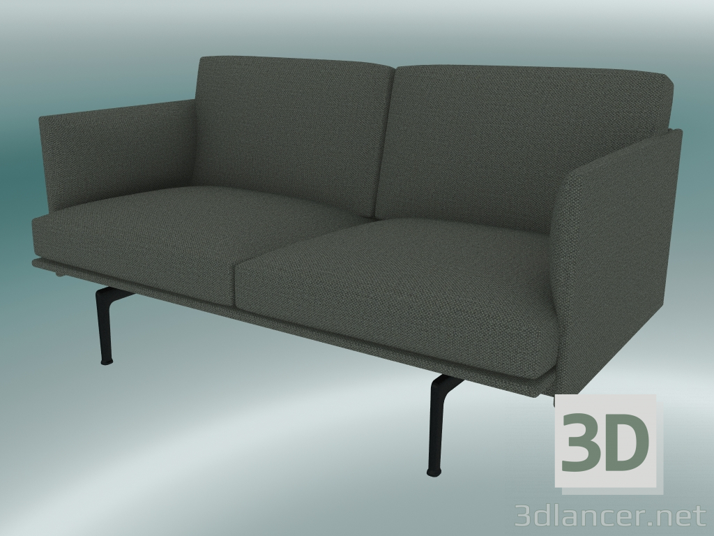 modello 3D Studio divano Outline (Fiord 961, Nero) - anteprima