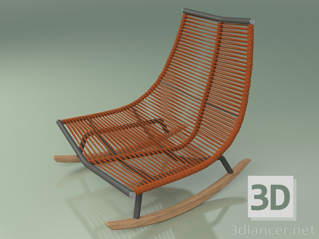 3d model Silla mecedora 003 (Metal Smoke) - vista previa