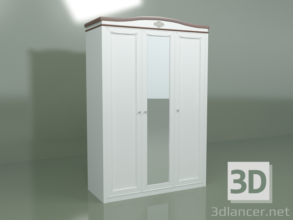 Modelo 3d Roupeiro 3 portas com espelho PM 1303 - preview