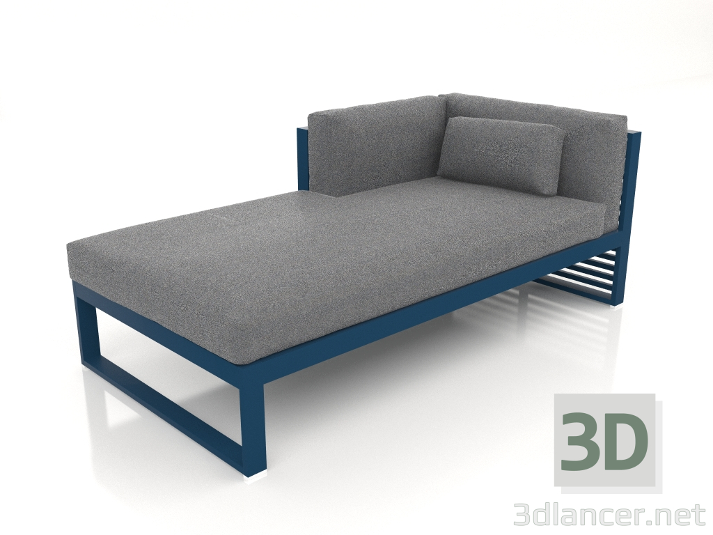 modello 3D Divano modulare, sezione 2 sinistra (Grigio blu) - anteprima